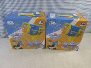 lot 134 image: (F-0) 2 Rocket Bubble Guns - USB Rechargeable with Lighting Effects - Both Purple