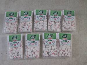 lot 143 image: (B-1) 9 Tic Tac Naughty Nice Candy Cane Mints Past Date