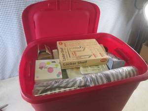 lot 147 image: (RMWS) Tote with Lid Full of Misc New