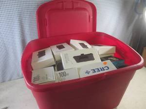 lot 156 image: (RMC) Tote with Lid Full of Misc New