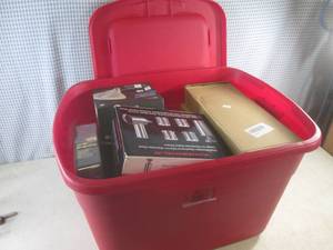 lot 157 image: (RMC) Tote with Lid Full of Misc New