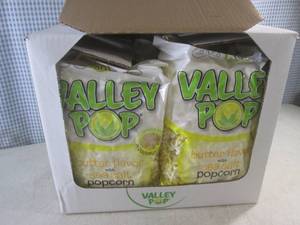 lot 206 image: (EC2) Case of 6 Bags Valley Pop Butter Flavor with Sea Salt Popcorn 6.5oz Past Date
