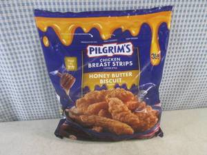 lot 229 image: (FRZ) 3 Pound Bag Frozen Chicken Breast Strips Fritter Style Honey Butter Biscuit Flavor Past Date