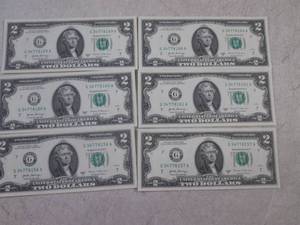 lot 232 image: (CNTR) Uncirculated $2 Bills...