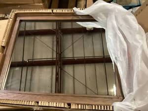 lot 20 image: Home Decorators Collection 24 in. W x 30 in. H Rectangular Wood Framed Wall Bathroom Vanity Mirror in Brown Oak  Customer Returns See Pictures
