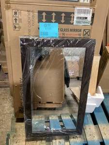 lot 28 image: Glacier Bay 15.25 in. W x 26 in. H Rectangular Framed Surface-Mount Bathroom Medicine Cabinet with Mirror in Java    Customer Returns See Pictures