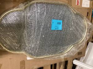 lot 29 image: StyleWell Medium Ornate Champagne Classic Accent Mirror (37 in. H x 21 in. W)  Customer Returns See Pictures