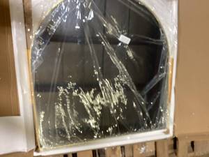 lot 11 image: Gold Wall Mounted Mirror Customer Returns See Pictures
