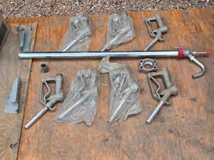 lot 419 image: Oil Barrel Hand Pump(broken handle), Fuel Pump Nozzles