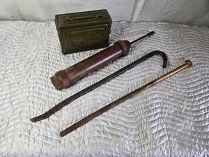 lot 440 image: Crowbar, Hand Well Pump, Ammo Box