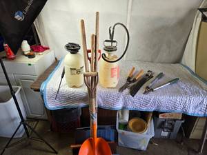 lot 445 image: Shovels, Sprayers, Trimmers, Pruner