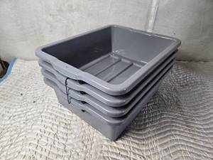 lot 397 image: Lot of 4 Bus Boxes for Storage and Organizing
