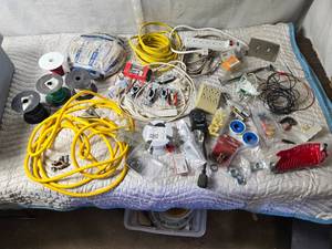lot 352 image: Large Lot of Electrical Supplies, Various Wire, Ext. Cords and more
