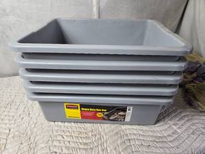 lot 296 image: Lot of 5 Heavy Duty Bus Box for Storage and Organizing
