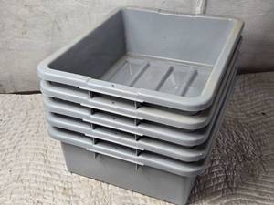 lot 284 image: Lot of 5 Bussing Bins for Storage and Organizing