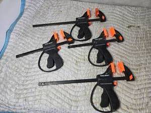lot 243 image: Lot of 4 Tool Shop Bar Clamps - 2 Different Sizes