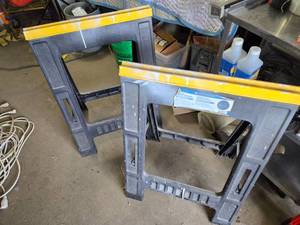 lot 229 image: Pair of Plastic Folding Saw Horses