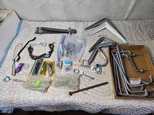 lot 154 image: Shelf Hangers, Wide Rafter Hangers, Toggle Bolts and More