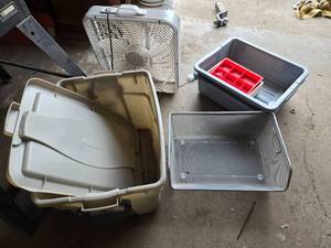 lot 128 image: Tote, Fan, Bins