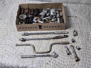 lot 112 image: 12 Drive Sockets, Ratchet, Speed Wrench, Extensions, Breakers