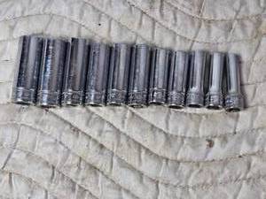 lot 73 image: Snap-On 38 Drive Deep Well Metric Sockets
