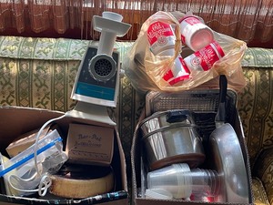Oster Food Grinder, Can Coozies, Dishes