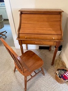 Roll Top Desk and Chair