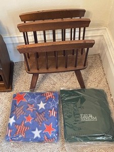 Magazine Rack and Blankets