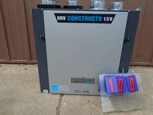 HRV construction air exchanger. Looks lightly used. As shown.