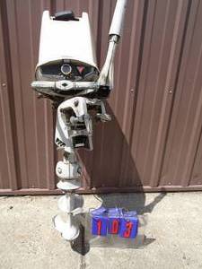 Johnson outboard motor. Used condition. Untested. As shown.
