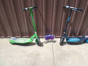 Qty of 2 electric scooters for parts or repair. No chargers. As shown.