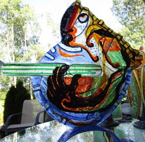 Guitar Man 27 High Italian Glass Sculpture