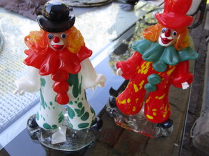Czech Hand Made Glass Clowns