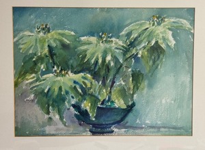 lot 58 image: Framed Floral Watercolor Painting