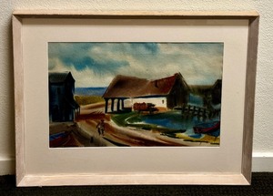 lot 53 image: Vintage Framed Original Watercolor Painting by Richard N. Sussman