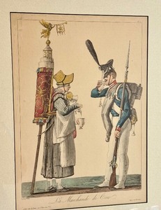 lot 49 image: Pair of Vintage Framed French Prints including a Print by Carl Vernet
