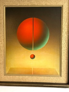 lot 8 image: Vintage Framed Abstract Oil on Board
