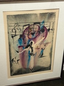 lot 3 image: Vintage Framed Salvator Dali Lithograph Aliyah Hatikavan