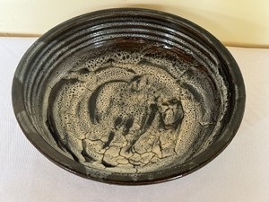 lot 119 image: Vintage Ken Olson Pottery Platter Bowl
