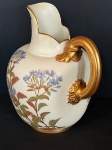 lot 21 image: Antique Royal Worchester Flat Back Hand Painted Jug  Antique Royal Worcester 1094 Jug