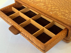 lot 141 image: Vintage Wooden Jewelry Box and Small Trinket Box