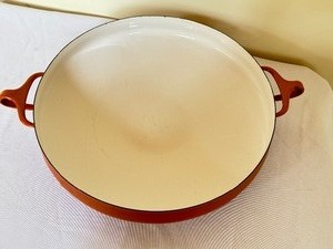 lot 142 image: Dansk Kobenstyle Orange Enameled Paella Pan