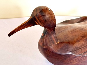 lot 127 image: Kevin Morin Redwood, Black Walnut and Oak Hand Carved Bird Figurine