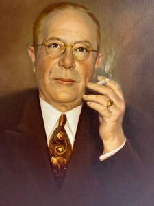 lot 74 image: Vintage Framed Oil Portrait of a Debonair Gentleman