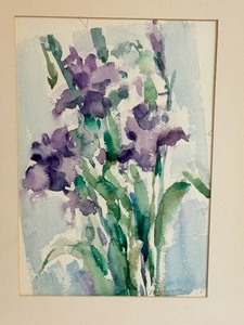 lot 76 image: Framed Original Floral Orchid Watercolor Painting
