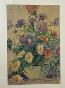 lot 78 image: Framed Original Watercolor Floral Painting