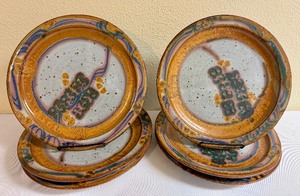 lot 81 image: Set of Six Hand Crafted, Artisan Pottery Dinner Plates