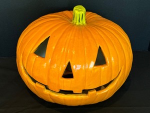 lot 211 image: Large Ceramic Pumpkin Figurine Candle Holder