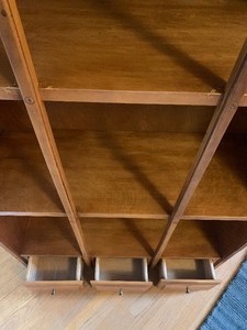 lot 165 image: Vintage Wooden Bookshelf with Small Drawers