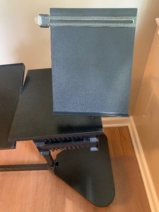 lot 179 image: Mobile Computer Rolling Workstation, Adjustable Height, Moveable, Home, Office, Desk, Cart with Plastic Floor Mat